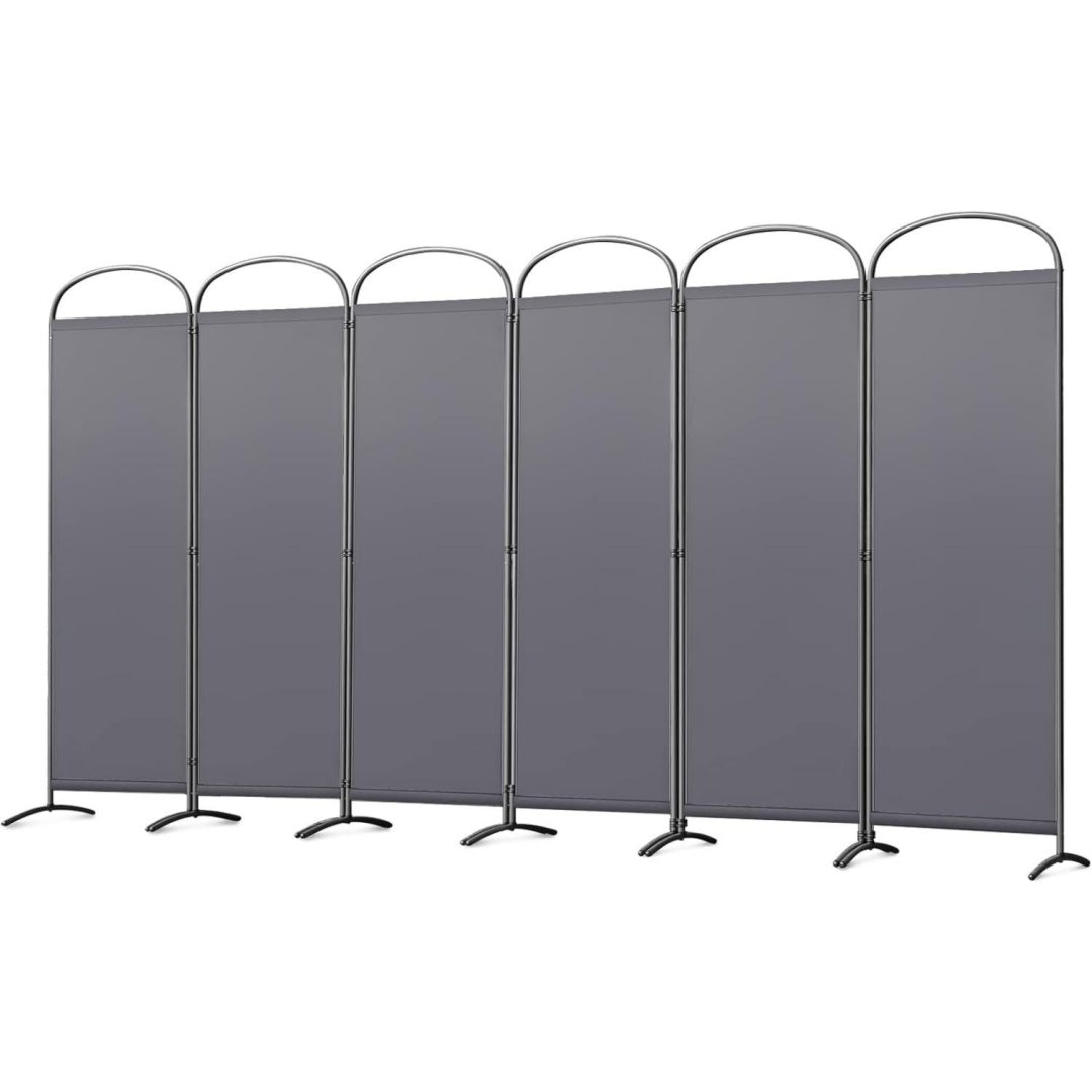 stellwand sichtschutz faltbarer raumteiler trennwand sichtschut fuer draussen garten schlafzimmer wohnzimmer buero innen aussenbereich grau 6 teilig