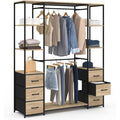 ankleidezimmer mit doppeltem kleiderschrank doppelter saeule b 140 cm utah mit 6 regalen und 6 behaeltern aus stoff in holz und