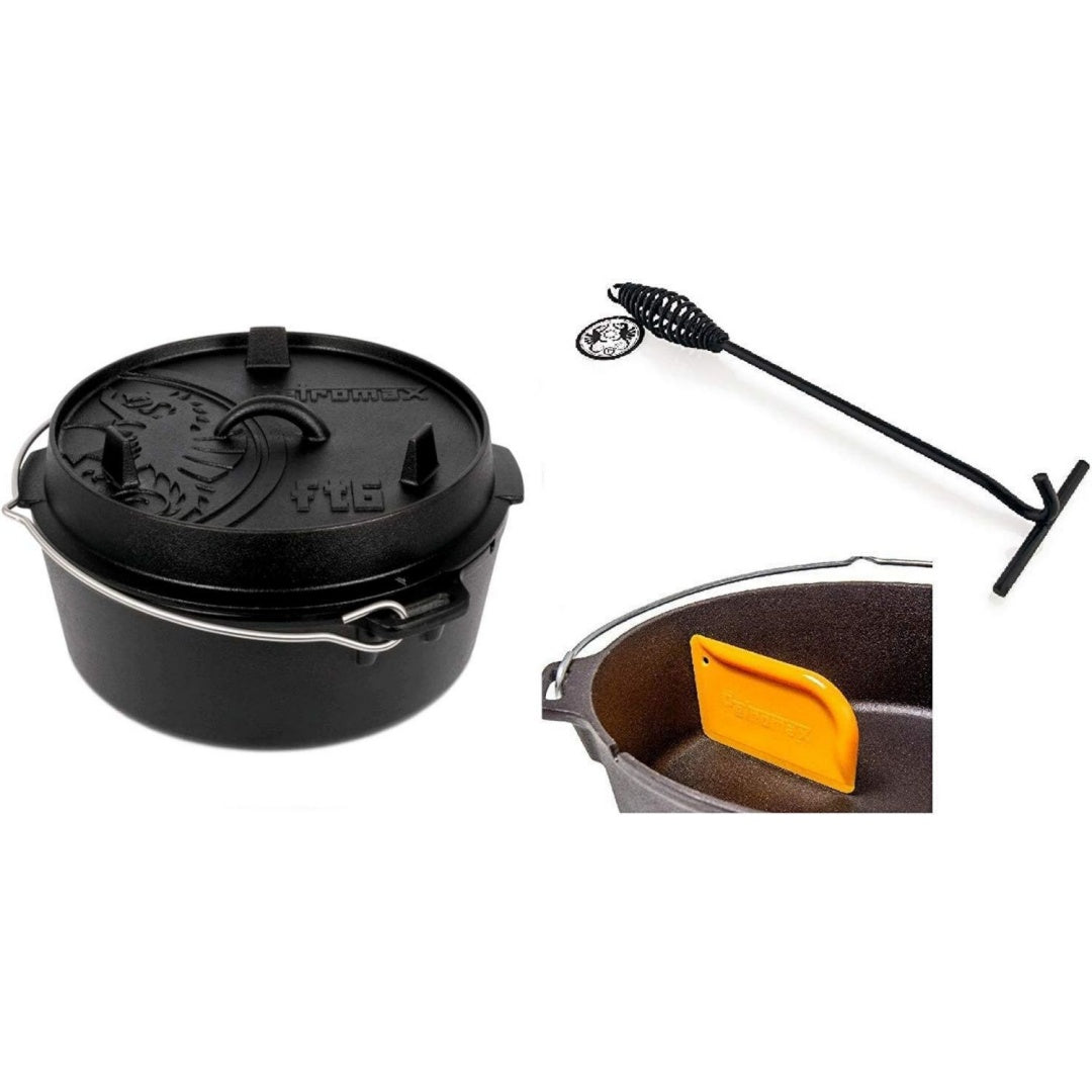 feuertopf starterset ft6-t dutch oven planer boden inkl deckelheber schaber