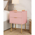 nachttisch nachtschrank mit 2 schubladen modern nachtkaestchen boho nachtkommode fuer schlafzimmer wohnzimmer rosa