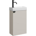 gaeste-toilette waschtisch set apollo 40 x 22 cm cashmere - platzsparende badmoebel set mit waschbecken und unterschrank