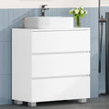 waschbeckenunterschrank badezimmerschrank mit 3 grosse schubladen unterschranke furs bad badezimmer-unterschrank mit fuessen waschtischunterschrank freistehend 30 x 60 x 63 cm weiss