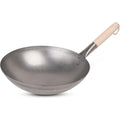 10121 wok mit holzgriff 35cm durchmesser - hochwertige wok-pfanne aus stahl fuer wokn set