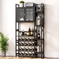 weinschrank fuer 20 flaschen mehrschichtig freistehendes weinregal mit tuer und glashaltere dekorativer flaschenregal mit seitenrahmen fuer boden bar kueche esszimmer