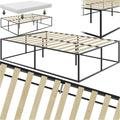 bett 140x200 cm metall bett mit lattenrost bettrahmen mit stauraum grosses bettgestell ohne kopfteil als ehebett einzelbett jugendbett gaestebett fuer schlafzimmer - 140 x 200 x 465 cm