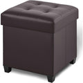 45 x 45 x 507 sitzhocker mit stauraum faltbare hocker sitzbank mit stauraum sitzwuerfel mit deckel fuer wohnzimmer schlafzimmer schlafsaal braun
